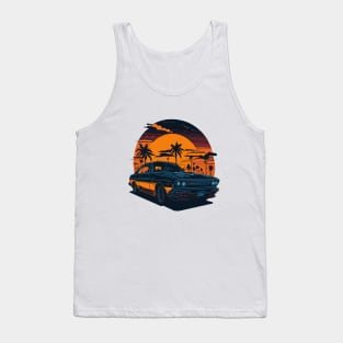 Old Car in Beach Tank Top